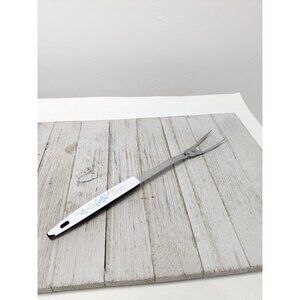Veggies Handle #2 Stainless Steel Wide Meat Fork 12" USA Fruit Vintage